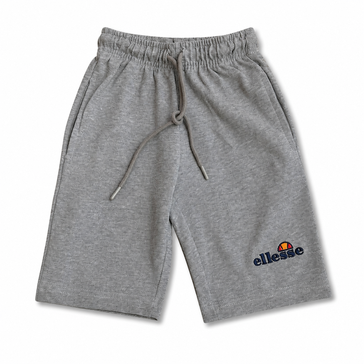 Kids Grey Cotton  Shorts with Embroidered Logo