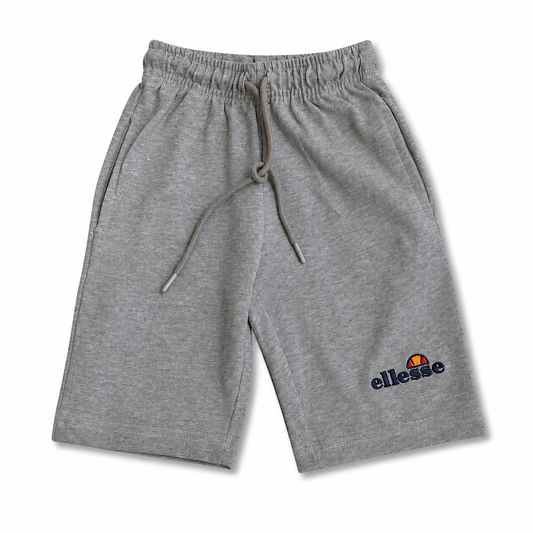 Kids Grey Cotton  Shorts with Embroidered Logo