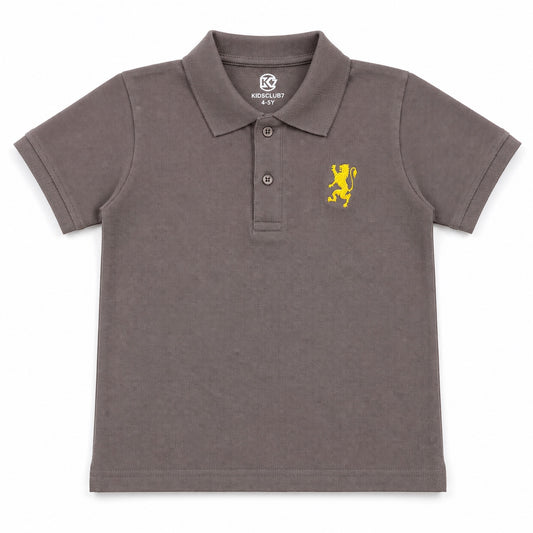Kidsclub7 Boys Classic Polo Shirt – Taupe Brown