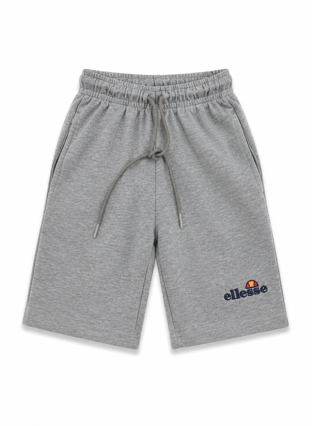 Kids Grey Cotton  Shorts with Embroidered Logo