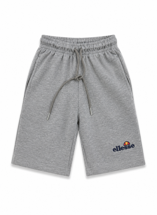 Kids Grey Cotton  Shorts with Embroidered Logo