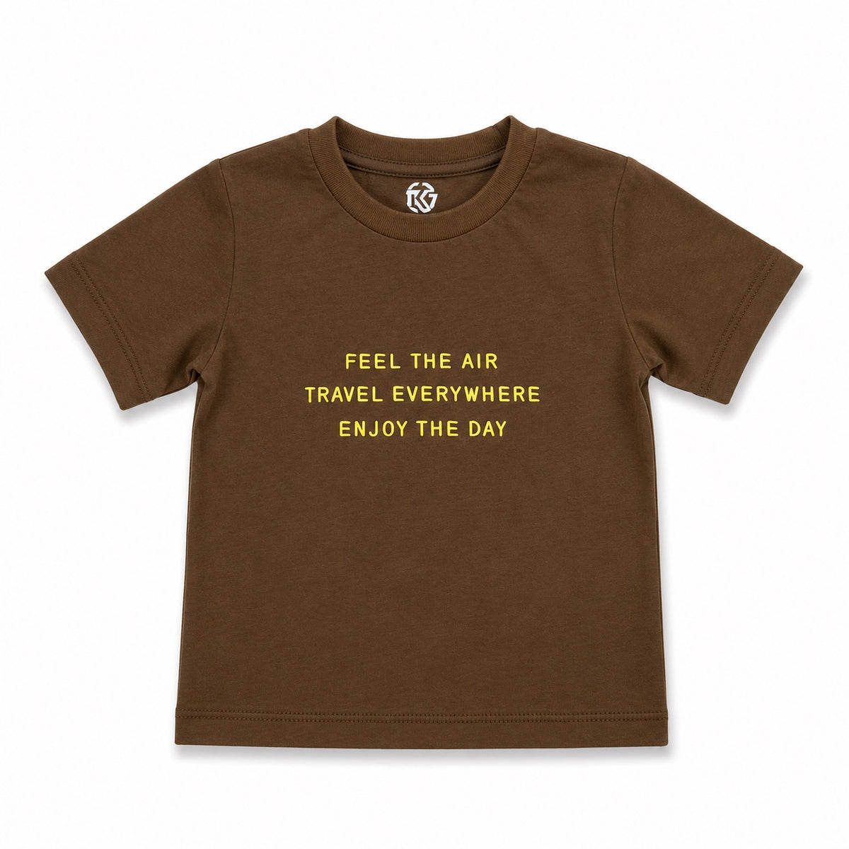 Boys Adventure Quote T-Shirt – Brown
