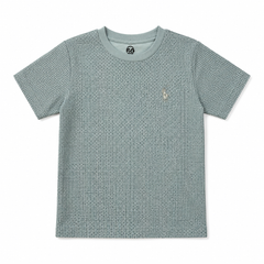 Boys Textured Crew Neck T-Shirt – Sage Green