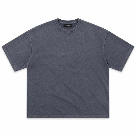 Men’s Tyler Distressed Acid Wash Oversized T-Shirt – Charcoal Grey