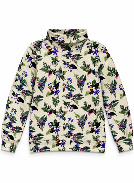 Women Printed Mock Neck Sweatshirt | Floral & Botanical Print