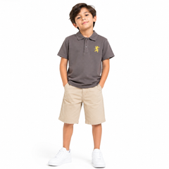 Kidsclub7 Boys Classic Polo Shirt – Taupe Brown