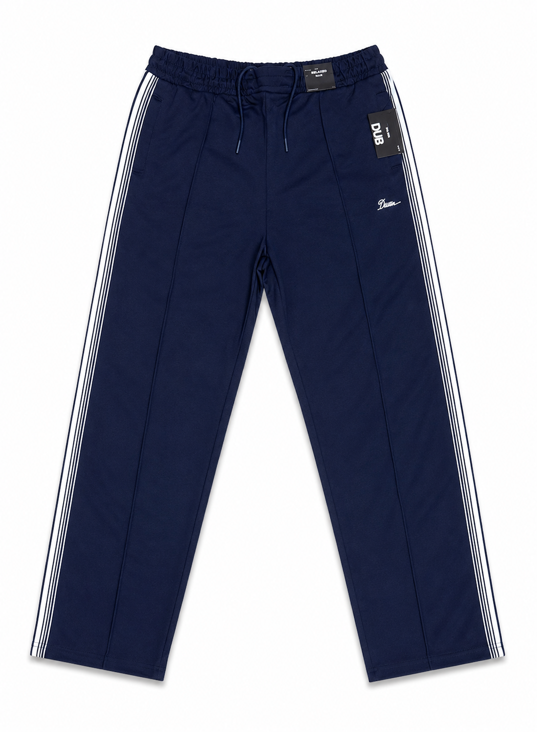 Men's Navy Baggy Trousers with Side Stripes – Relaxed Fit