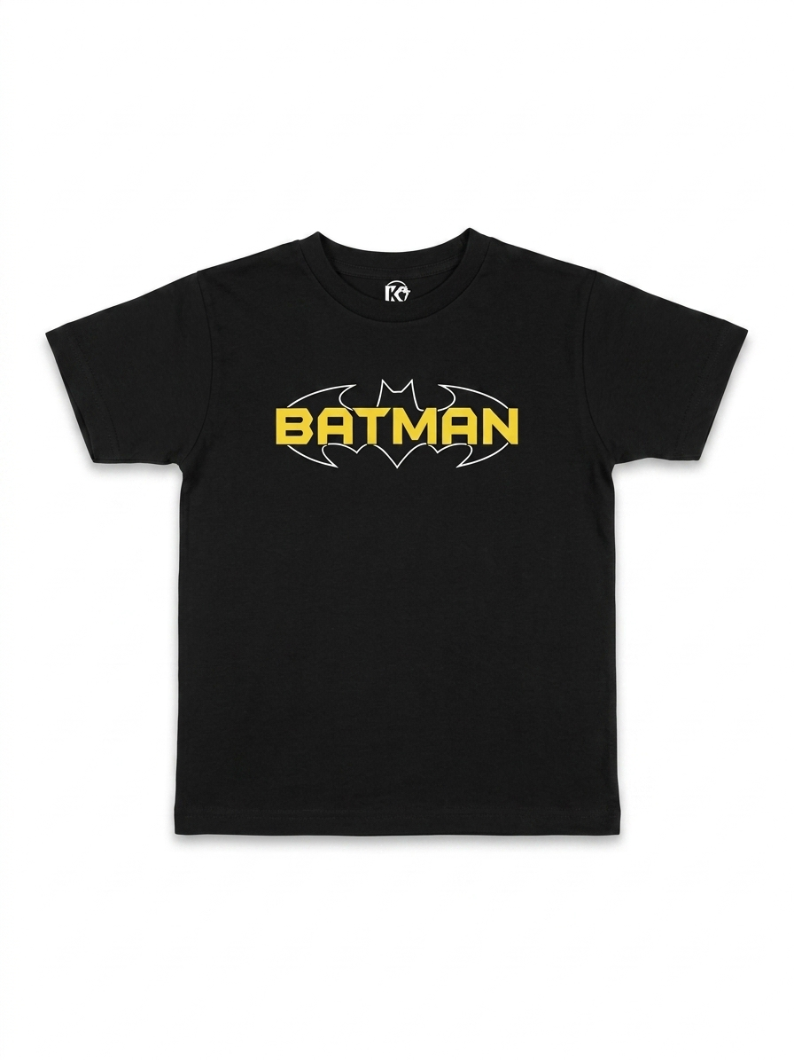 Kids Batman Graphic Cotton T-Shirt – Black