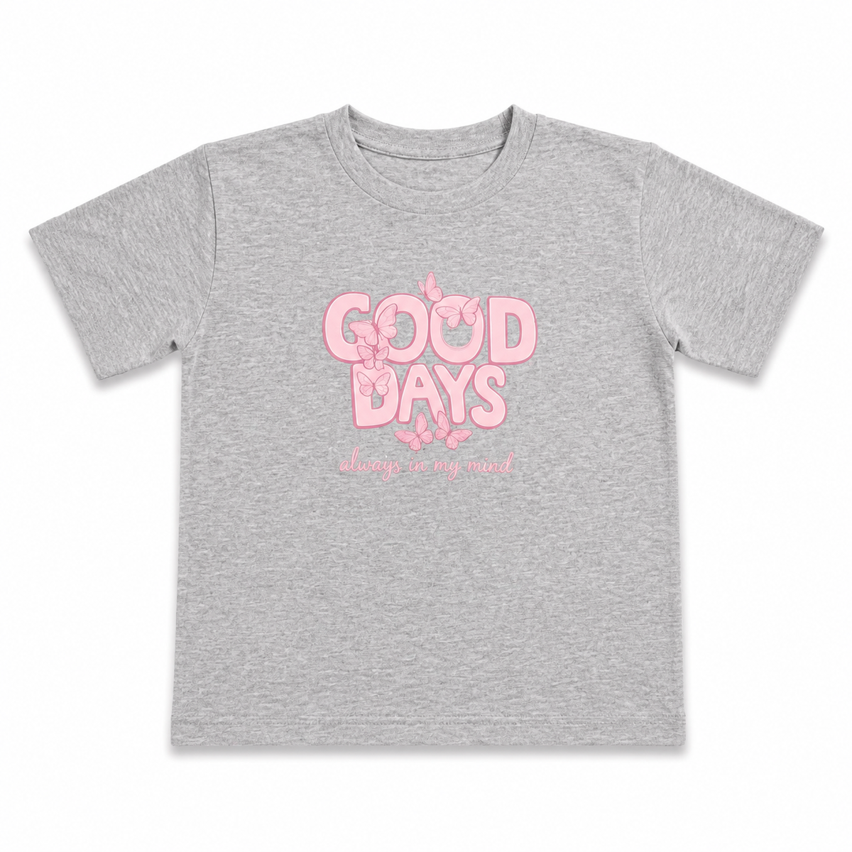 Girls "Good Days" Graphic T-Shirt – Grey Cotton Tee