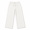 Men’s Off-White Ribbed Wide Leg Trousers