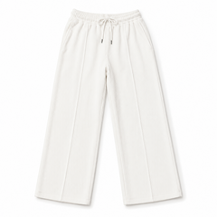 Men’s Off-White Ribbed Wide Leg Trousers