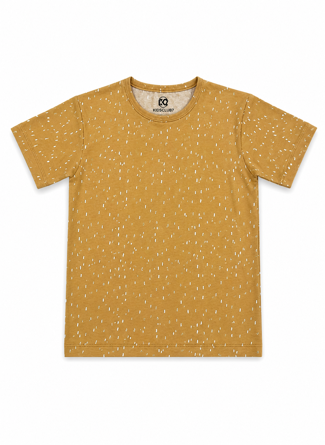 Girls Mustard Printed Cotton T-Shirt  Soft Single Jersey