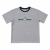 Boys Tropical Vacation Striped T-Shirt – Grey & White Summer Tee