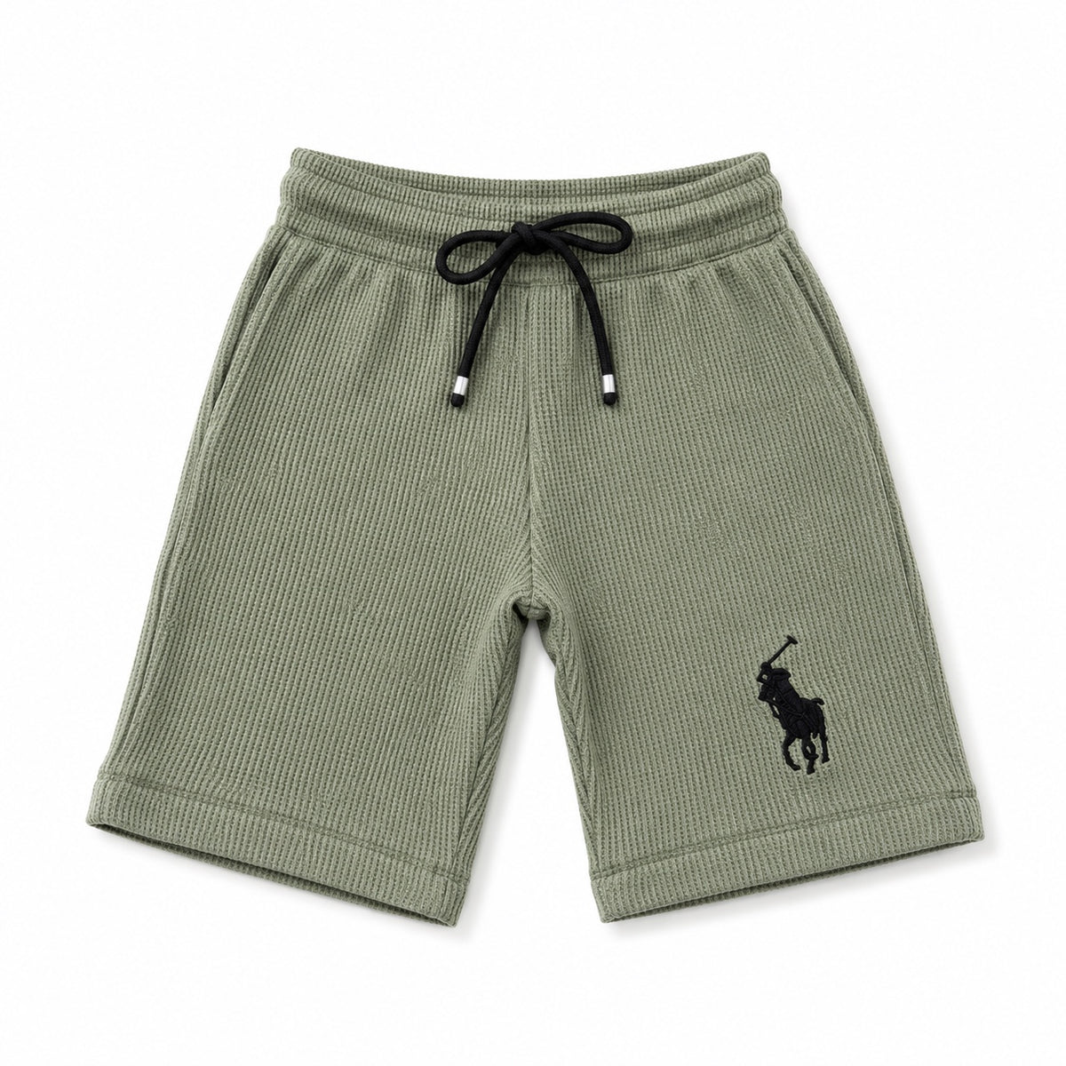 Boys Olive Waffle Knit Shorts – Soft Cotton Summer Shorts