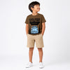 Kids Boys Vintage Car Graphic T-Shirt – Brown Casual Tee