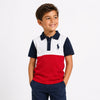 Kids Boys Color Block Polo Shirt – Red, White & Navy