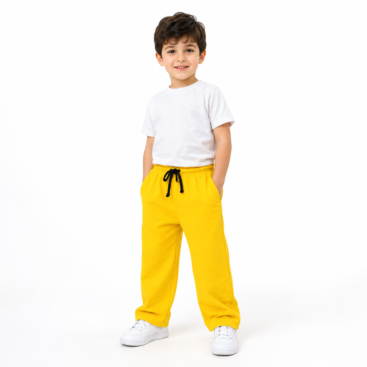 Kids Yellow Baggy Trousers – Premium Cotton