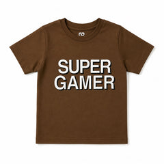 Boys Super Gamer Graphic T-Shirt – Brown
