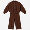 Women’s Brown Zip-Up Tracksuit Set – Casual & Comfy