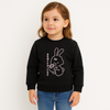 Girl Black Sweatshirt with Cute Bunny Print – “Be My Friend”