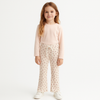 Girl Beige Thermal Ribbed Trousers – Cherry Print