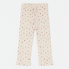 Girl Beige Thermal Ribbed Trousers – Cherry Print