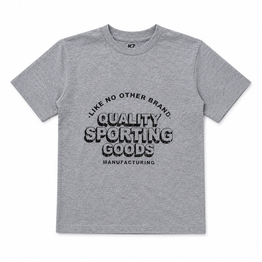 Boys Grey Quality Sporting Goods Graphic T-Shirt