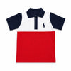 Kids Boys Color Block Polo Shirt – Red, White & Navy