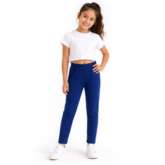 Girls Royal Blue Cotton Tight