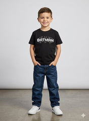 Boys Batman Graphic Black Cotton T-Shirt