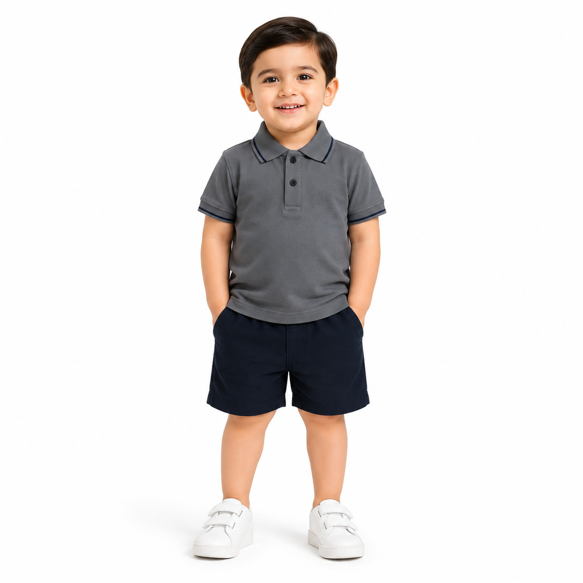 Kids Charcoal Grey Premium Polo Shirt