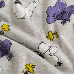 Girls Printed Cotton Frock Dress – Grey Snoopy Cartoon
