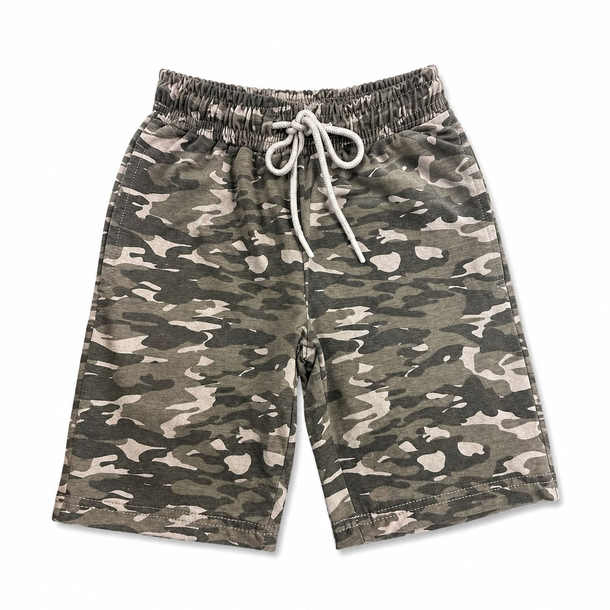Boys Grey Camouflage Cotton Shorts