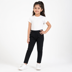 Girls Black Cotton Tight