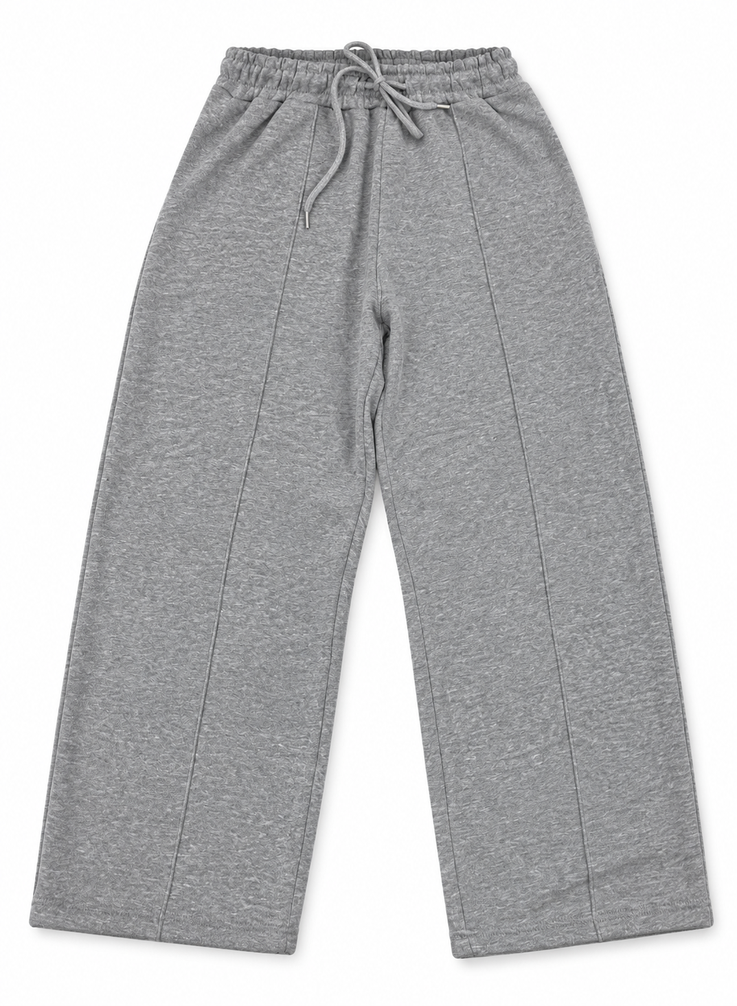 Men’s Grey Wide-Leg Trousers | 100% Cotton Fleece