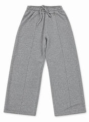 Women Grey Wide-Leg Trousers | 100% Cotton Fleece