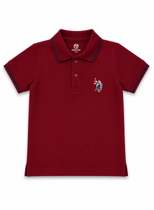 Boys Maroon Classic Polo Shirt