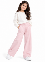 Girls Bichon Printed Cotton Fleece Tracksuit – Pink