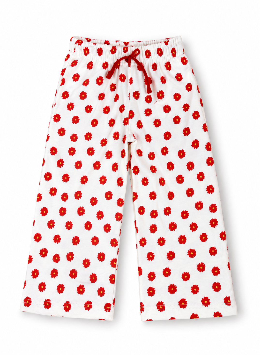 Girls Floral Wide-Leg Trouser | Red Daisy Print