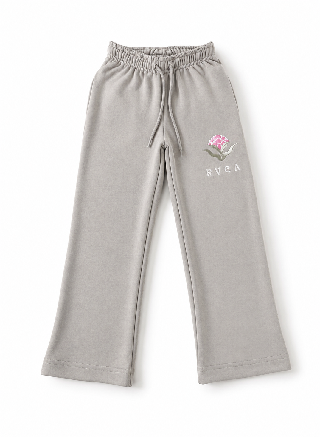 Girls’ Wide Leg Fleece Trousers with Floral Embroidery – 100% Cotton Fleece