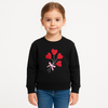 Girls’ Black Sweatshirt with Red Heart Balloon Print