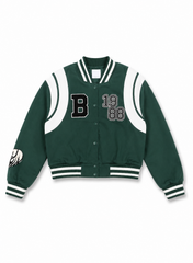 Women’s Dark Green Varsity Bomber Jacket
