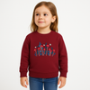 Girls Maroon Floral Embroidered Sweatshirt