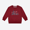 Girls Maroon Floral Embroidered Sweatshirt