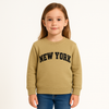 Girl  Beige Sweatshirt – "NEW YORK" Embroidery Design