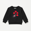 Girls’ Black Sweatshirt with Red Heart Balloon Print