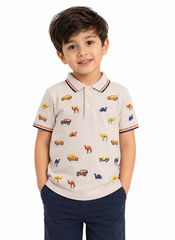 Premium Boys’ Embroidered Camel & Jeep Polo Shirt